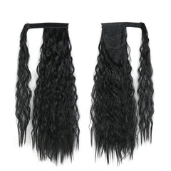 Long Wavy Ponytail Extension Clip In Heat Resistant Synthetic Hairpiece