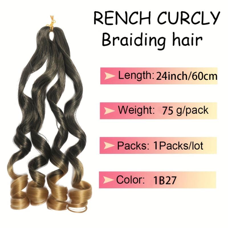 French Curly Braiding Hair 1B 60 96 Cm Pre Stretched Bouncy Braiding Hair