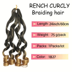 French Curly Braiding Hair 1B 60 96 Cm Pre Stretched Bouncy Braiding Hair