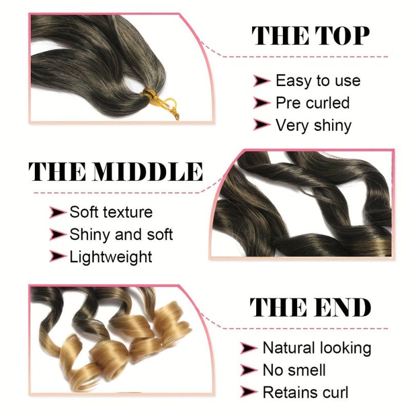 French Curly Braiding Hair 1B 60 96 Cm Pre Stretched Bouncy Braiding Hair