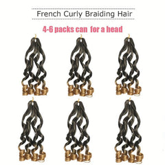 French Curly Braiding Hair 1B 60 96 Cm Pre Stretched Bouncy Braiding Hair