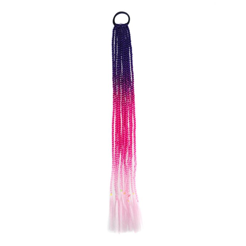 12 Rainbow Braids Hair Extensions Ponytail Accessories