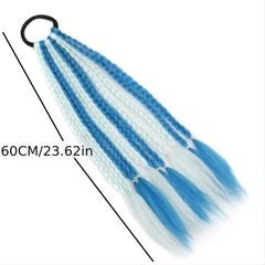 12 Rainbow Braids Hair Extensions Ponytail Accessories