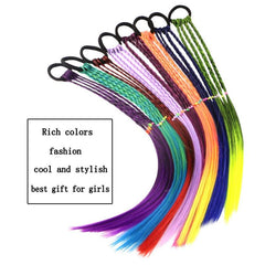 12 Rainbow Braids Hair Extensions Ponytail Accessories