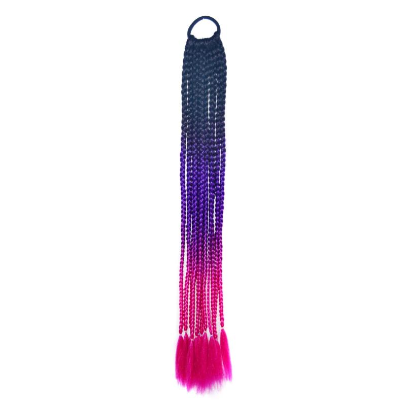 12 Rainbow Braids Hair Extensions Ponytail Accessories