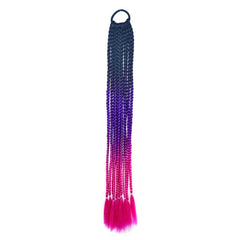 12 Rainbow Braids Hair Extensions Ponytail Accessories