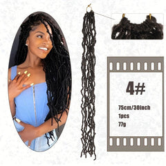 30inch Braided Dreadlocks Crochet Wig Curly Synthetic Hair 1B