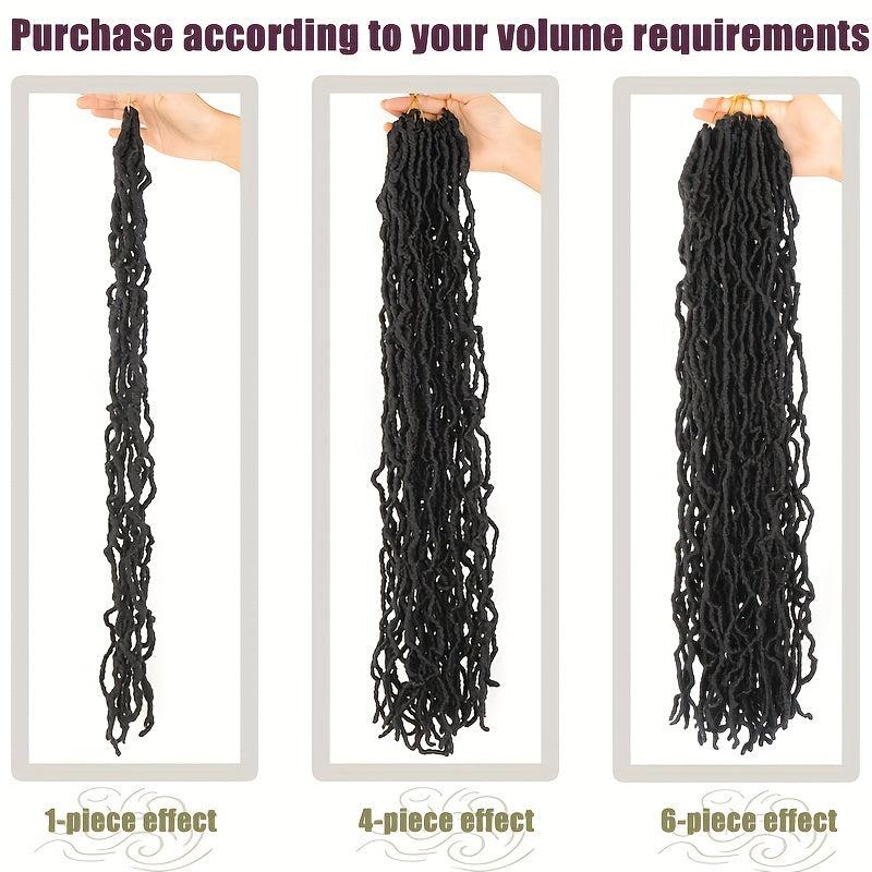 30inch Braided Dreadlocks Crochet Wig Curly Synthetic Hair 1B