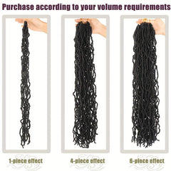 30inch Braided Dreadlocks Crochet Wig Curly Synthetic Hair 1B