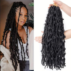 30inch Braided Dreadlocks Crochet Wig Curly Synthetic Hair 1B