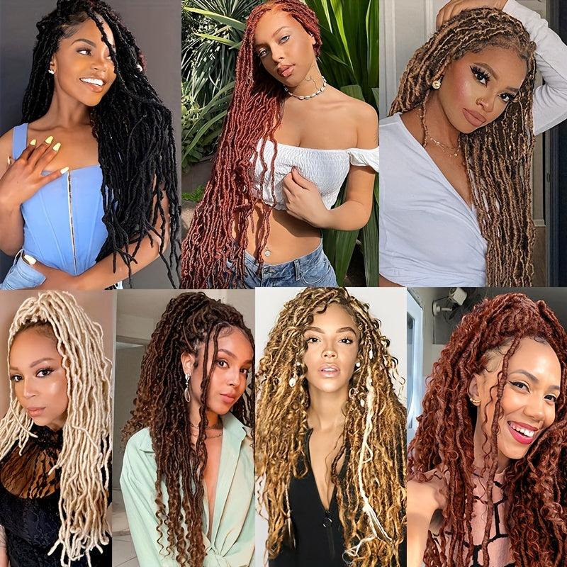 30inch Braided Dreadlocks Crochet Wig Curly Synthetic Hair 1B