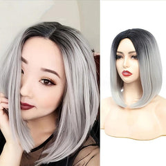 Short Bob Ombre Wig Synthetic Heat Resistant
