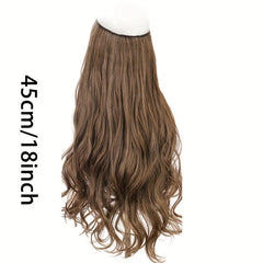 Long Wavy Hair Pieces Synthetic Fishing Line Hair Extensions Natural Looking