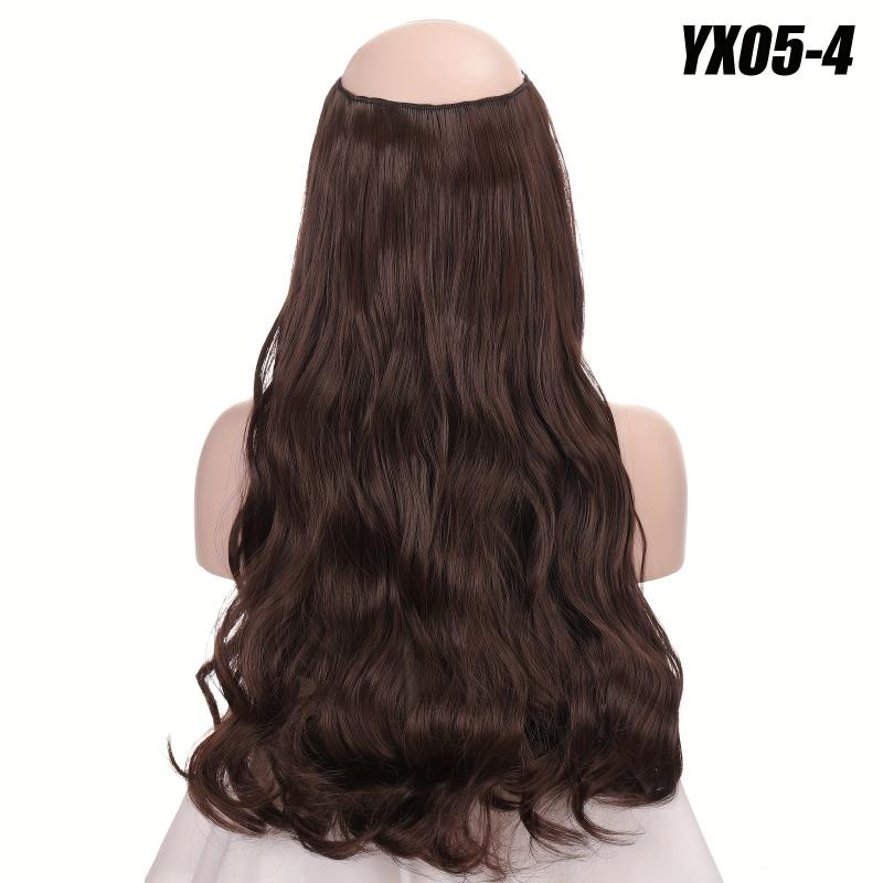 Long Wavy Hair Pieces Synthetic Fishing Line Hair Extensions Natural Looking