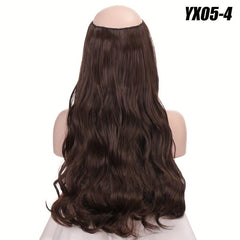 Long Wavy Hair Pieces Synthetic Fishing Line Hair Extensions Natural Looking