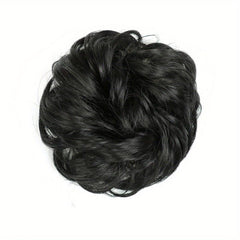 Messy Donut Hair Buns Updo Chignon With Rubber Band Synthetic Hair Extensions