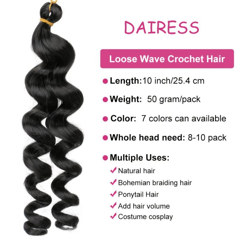 Pre-stretched Crochet Hair Extensions Loose Wave Body Wave for Women