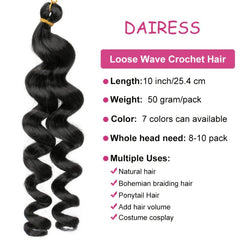 Pre-stretched Crochet Hair Extensions Loose Wave Body Wave for Women