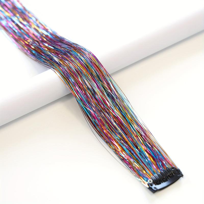 Colorful Clip In Hair Tinsel Fairy Hair Tinsel Kit, Party Glitter Extensions