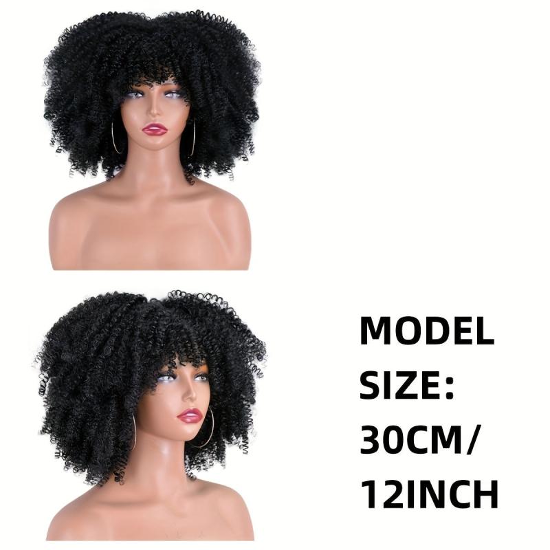 Short Curly Blonde Wig Afro Kinky Curly Wig Synthetic Ombre Brown Blonde