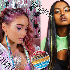 38cm Tinsel Hair Extension Kit 12 Mixed Colors Glitter Hair Accessories