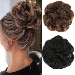 Synthetic Messy Hair Bun Curly Wavy Extensions Chignon Donut Updo