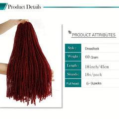 Goddess Faux Locs Crochet Hair 72 Cm Synthetic Braiding Hair Extensions