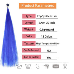 Colorful Invisible Synthetic Hair Extensions for Women