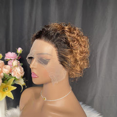 Short Pixie Cut Wig 13x1 Lace Part Human Hair Wigs