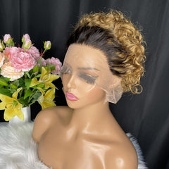 Short Pixie Cut Wig 13x1 Lace Part Human Hair Wigs