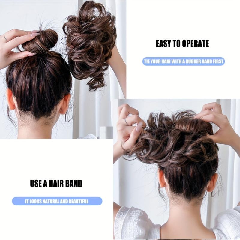 Donut Bun Chignon Claw Ponytail Hair Extensions