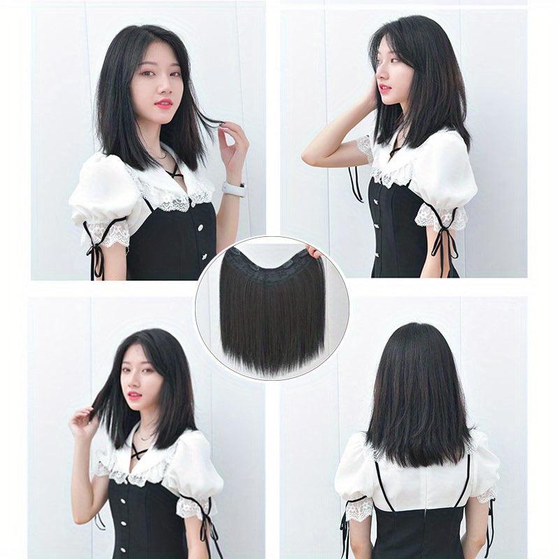 Short Hair Pads 4 Clips Synthetic Hair Extensions Daily Use