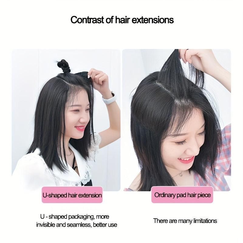 Short Hair Pads 4 Clips Synthetic Hair Extensions Daily Use