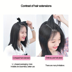 Short Hair Pads 4 Clips Synthetic Hair Extensions Daily Use