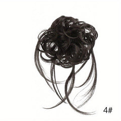 Wavy Curly Hair Bun Extensions Elastic Band Chignon