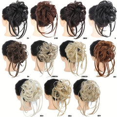 Wavy Curly Hair Bun Extensions Elastic Band Chignon