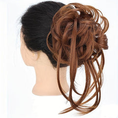 Wavy Curly Hair Bun Extensions Elastic Band Chignon