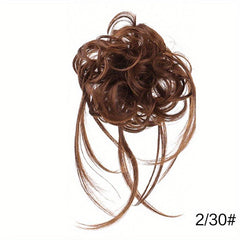 Wavy Curly Hair Bun Extensions Elastic Band Chignon