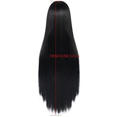 Long Straight Cosplay Wig For Halloween & 1pc Wig Cap For Women Girls