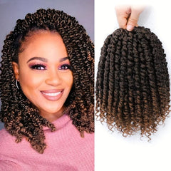 25cm Passion Twist Hair 12 Strands Pack Pre-looped Braiding Extension 1B TBUG