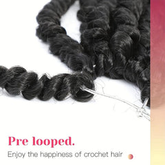 25cm Passion Twist Hair 12 Strands Pack Pre-looped Braiding Extension 1B TBUG