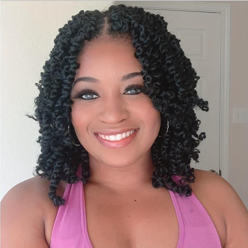 25cm Passion Twist Hair 12 Strands Pack Pre-looped Braiding Extension 1B TBUG