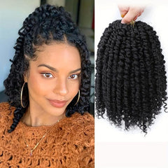 25cm Passion Twist Hair 12 Strands Pack Pre-looped Braiding Extension 1B TBUG