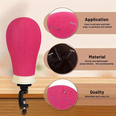 Wig Head 55 Stand & Mannequin Head Canvas Block Wig Head for Wig Making