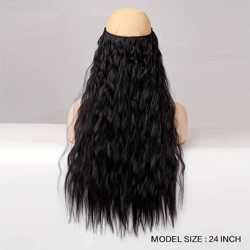 Adjustable Water Wave Hair Extension with Invisible Wire for Women