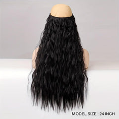 Adjustable Water Wave Hair Extension with Invisible Wire for Women