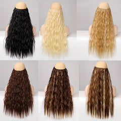 Adjustable Water Wave Hair Extension with Invisible Wire for Women