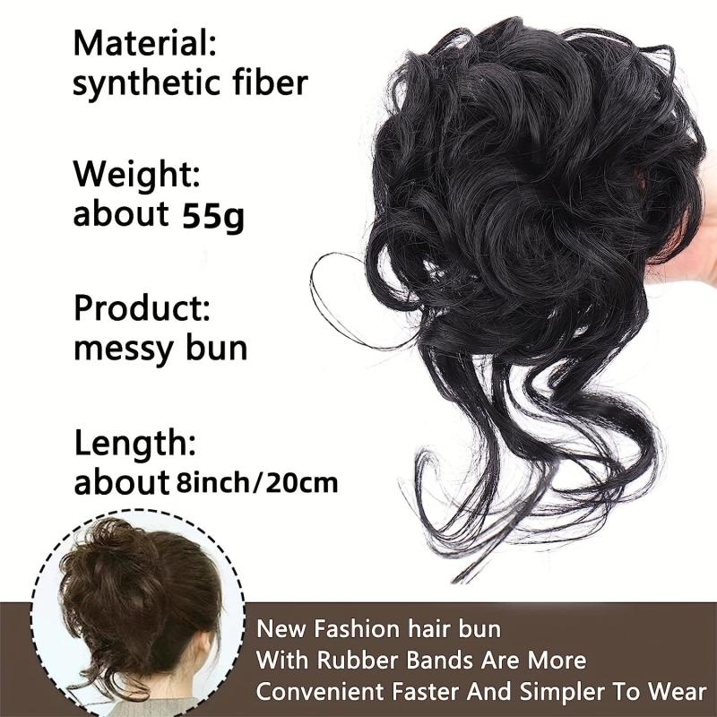 Messy Donut Hair Buns Updo Chignon Synthetic Clip In Hair Extensions
