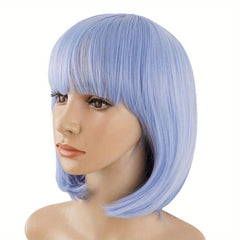 Short Bob Wig With Bangs Synthetic Anime Cosplay Halloween Party
