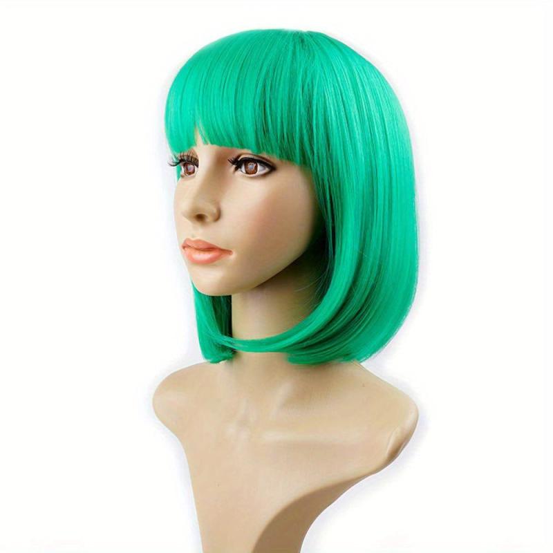 Short Bob Wig With Bangs Synthetic Anime Cosplay Halloween Party